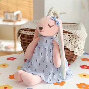 PAIR  - 14" Plush Bunny Rabbit Stuffed Toy- Floppy Ears - Easter, Nursery, Gift